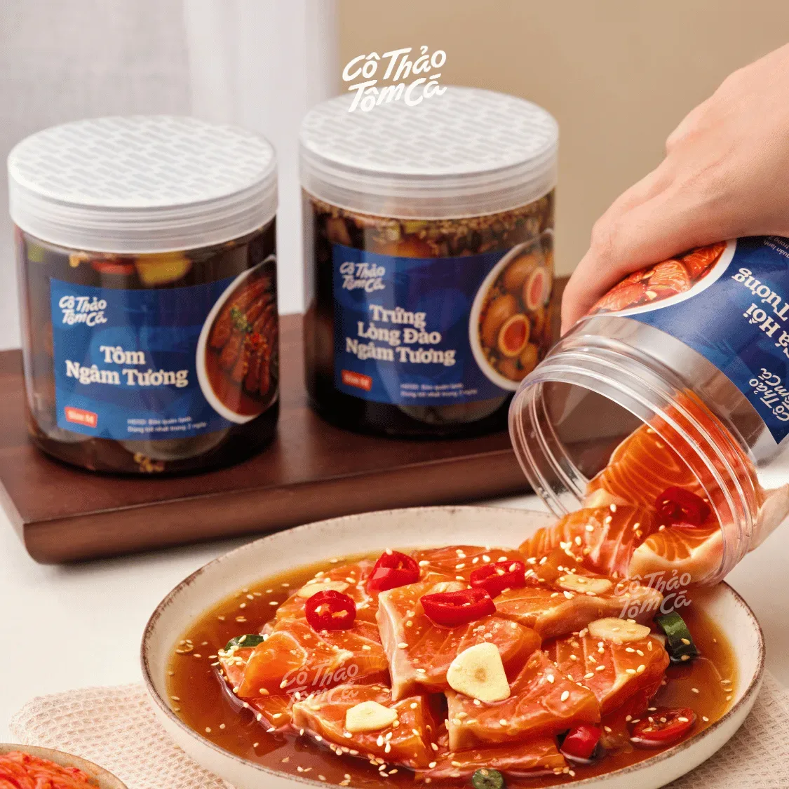 Cá hồi ngâm tương - Cô Thảo Tôm Cá