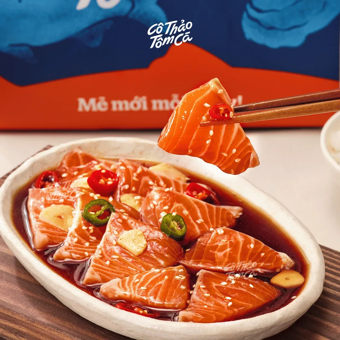 Cá hồi ngâm tương - Cô Thảo Tôm Cá