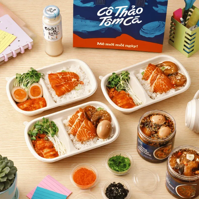 Set cơm ngâm tương - Cô Thảo Tôm Cá