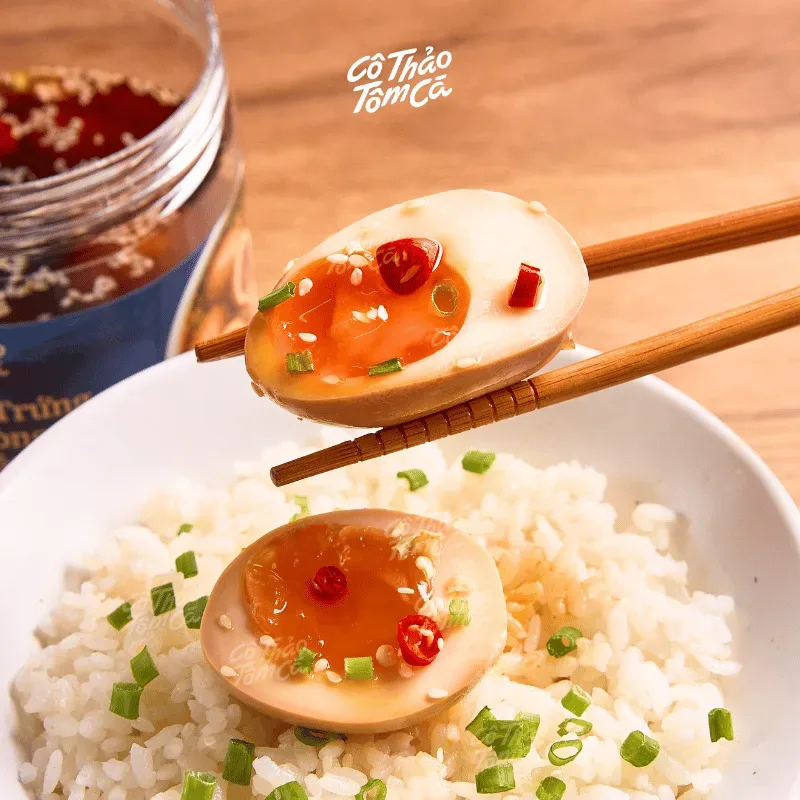 Set cơm trứng ngâm tương - Cô Thảo Tôm Cá