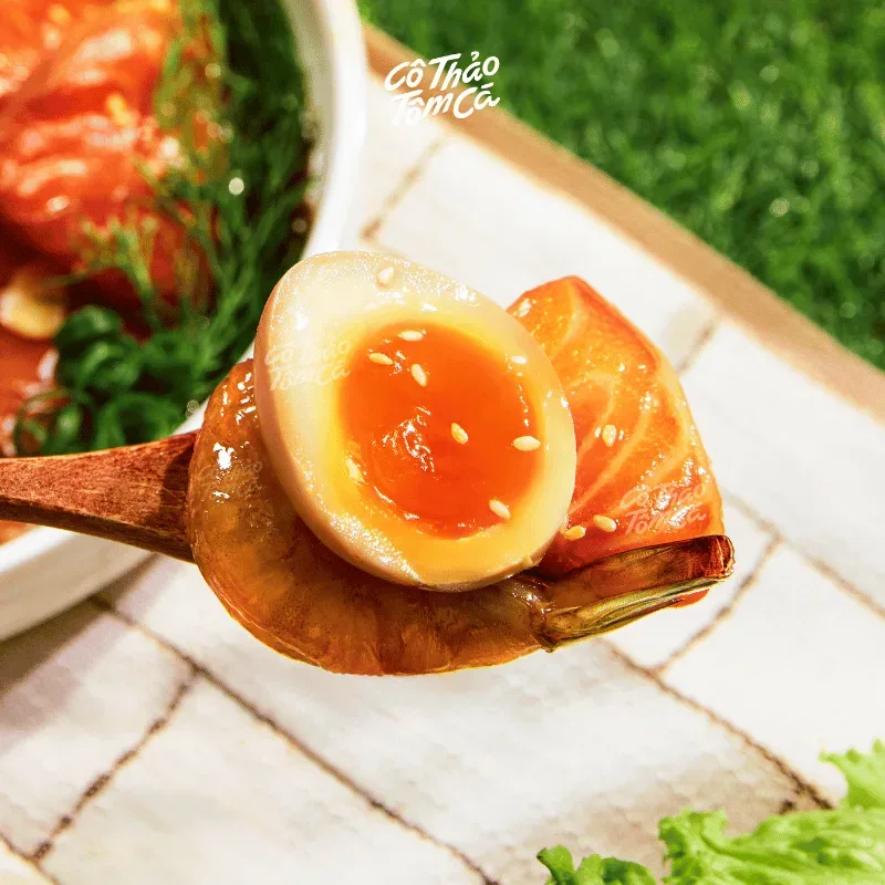 Trứng ngâm tương - Cô Thảo Tôm Cá
