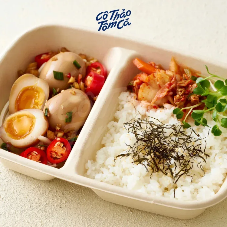 Set cơm trứng ngâm tương - Cô Thảo Tôm Cá
