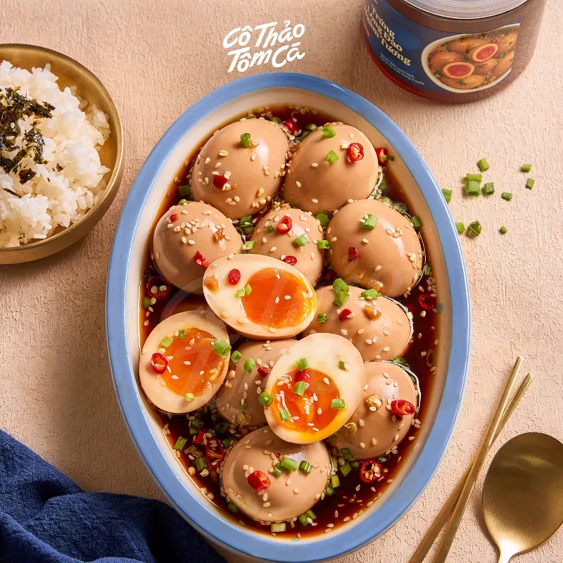 Trứng ngâm tương - Cô Thảo Tôm Cá
