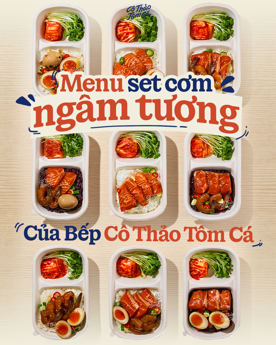 Soy-Marinated Seafood Rice Set