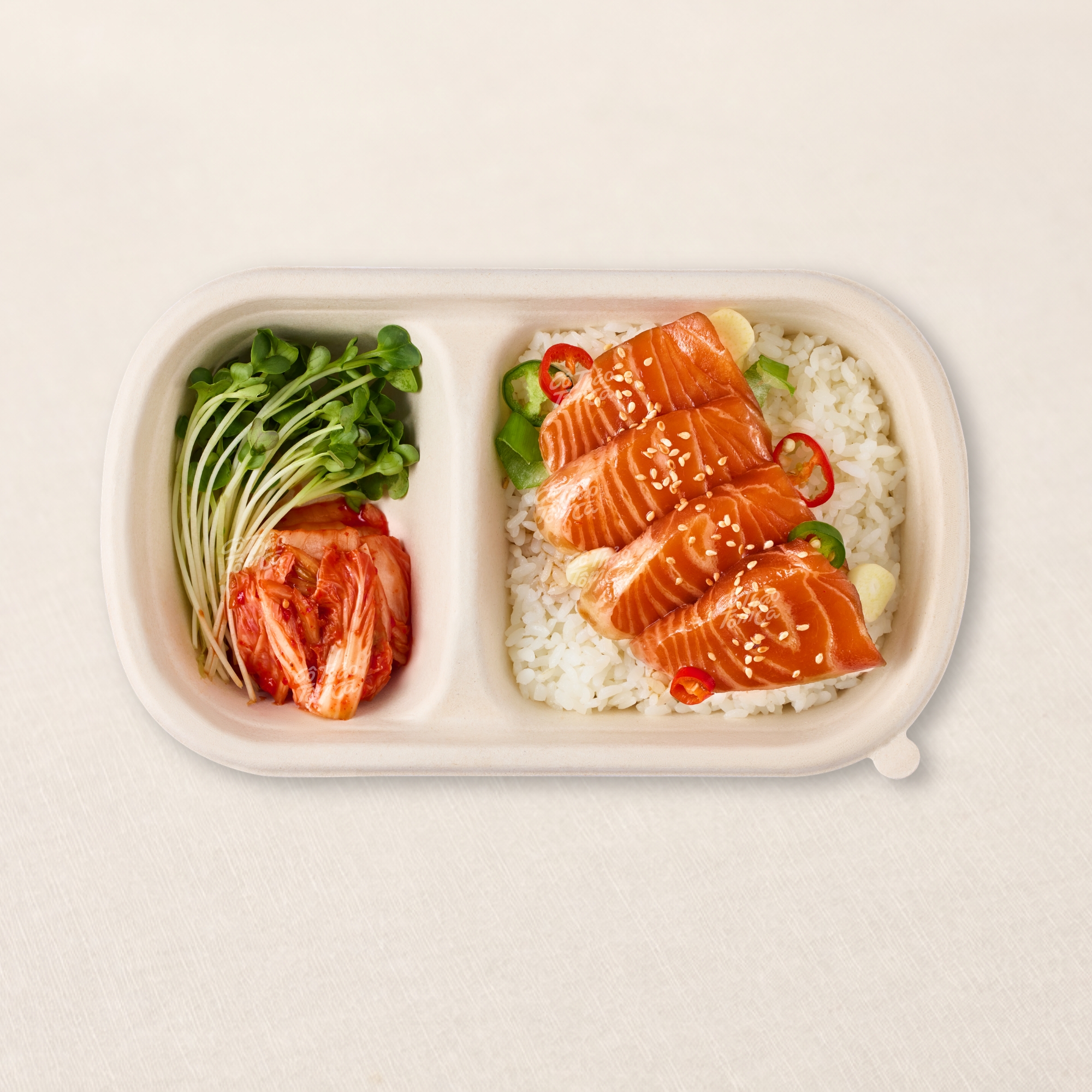 Soy-Marinated Salmon Rice Set