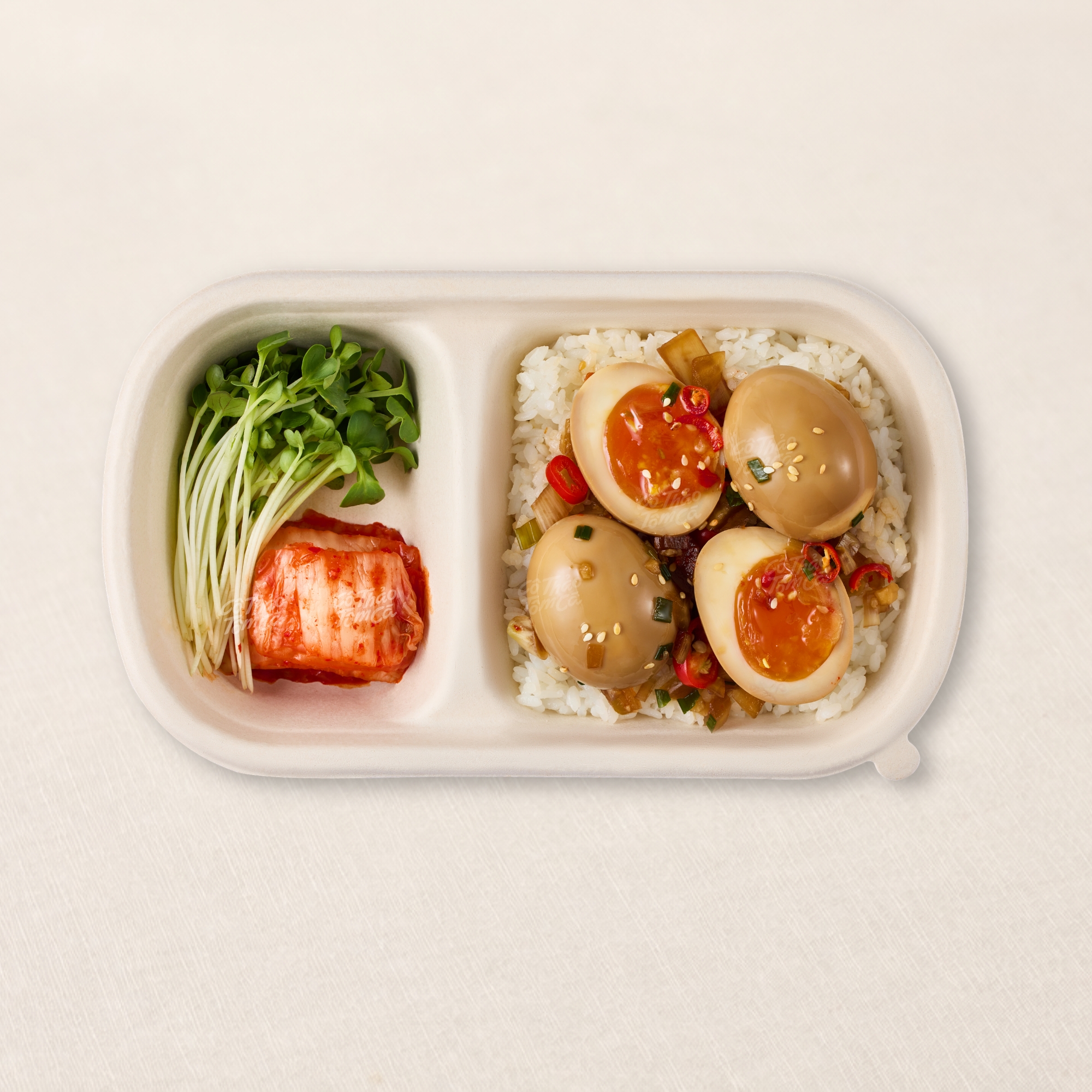 Soy-Marinated Soft-Boiled Egg Rice Set