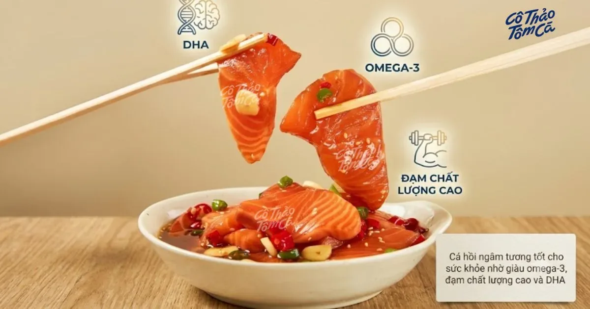 C&aacute; hồi ng&acirc;m tương gi&agrave;u dưỡng chất như omega-3 v&agrave; đạm