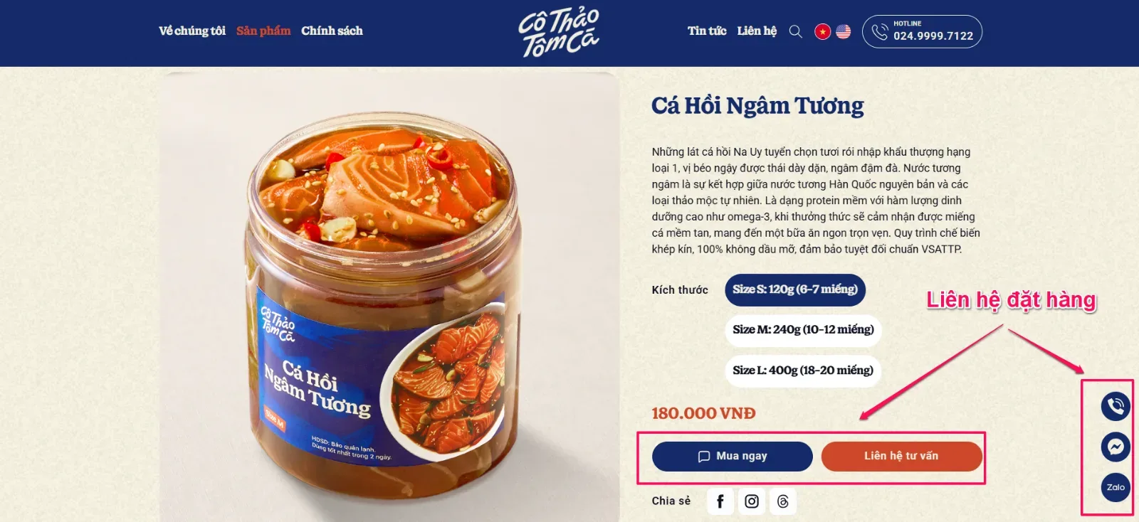 Tiến h&agrave;nh đặt h&agrave;ng