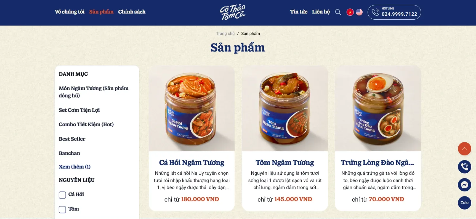 Truy cập website thương hiệu, chọn sản phẩm theo nhu cầu